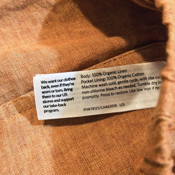 Eileen Fisher Womens Large 100% Organic Linen Lantern Pants Ankle Elastic Waist - Picture 5 of 8